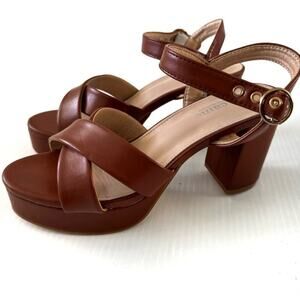 Elegant Brown Block Heel Sandals